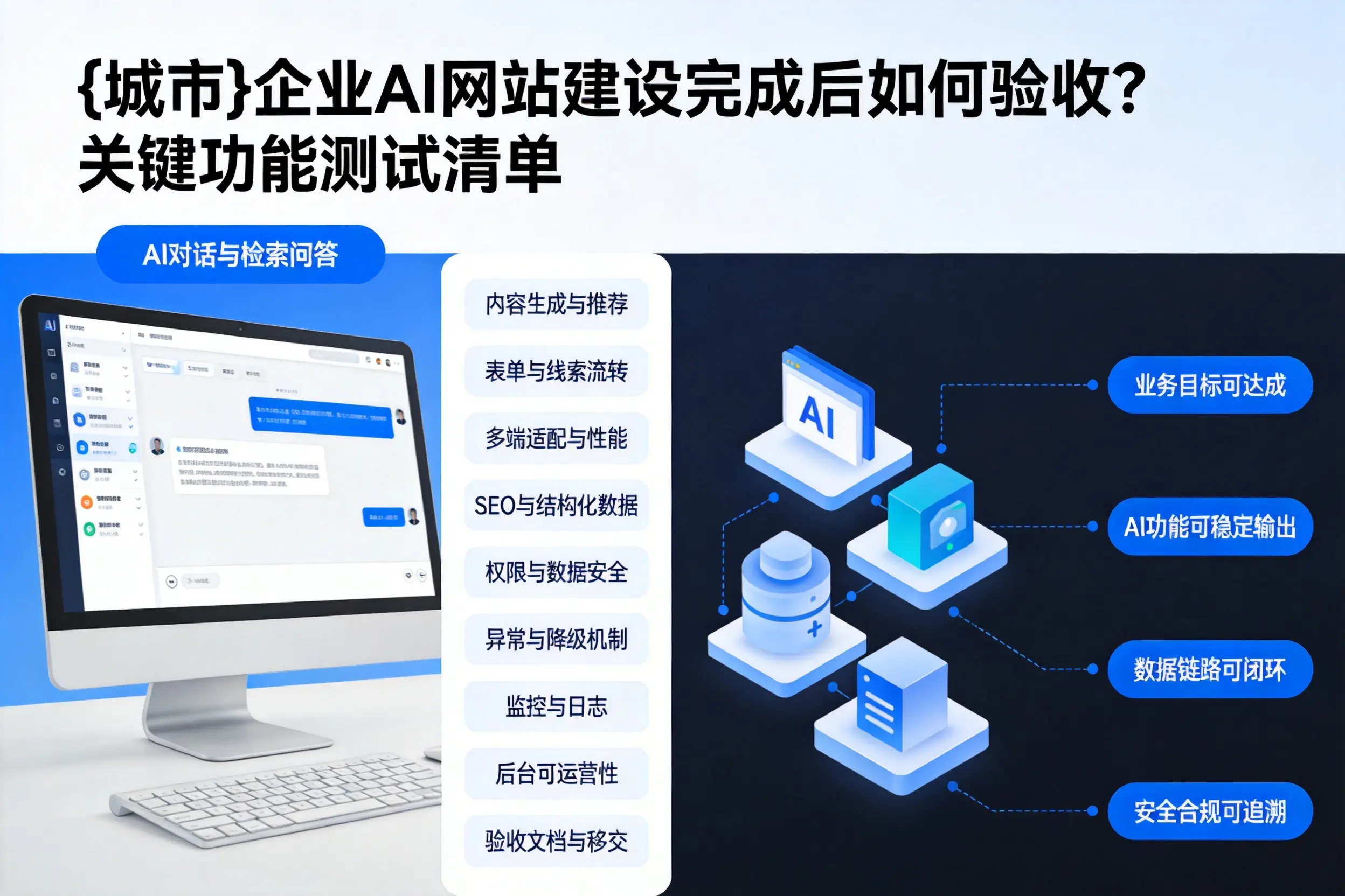 漳州企业AI网站建设完成后如何验收？关键功能测试清单