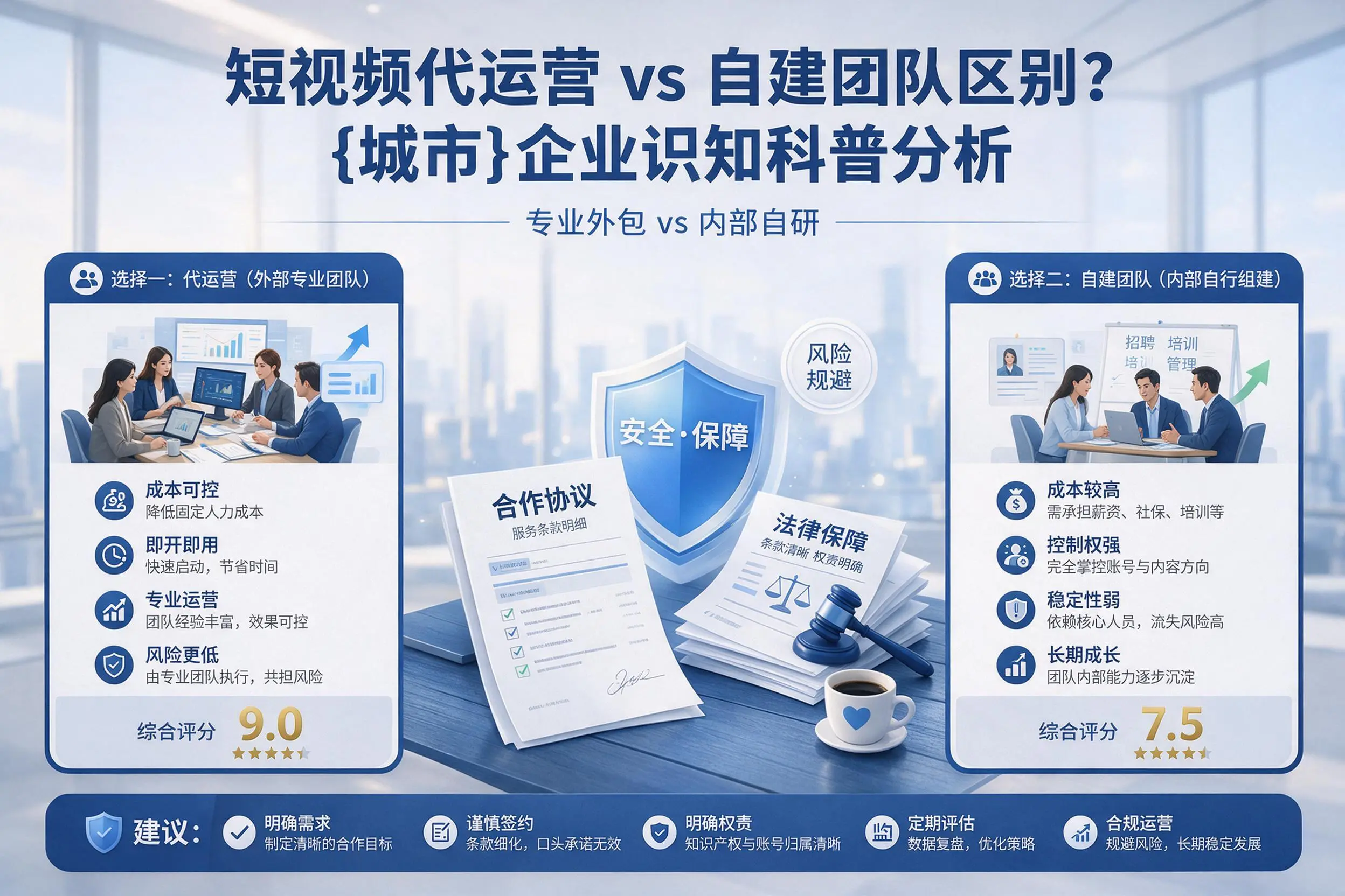 短视频代运营与自建团队区别？漳州企业认知科普分析