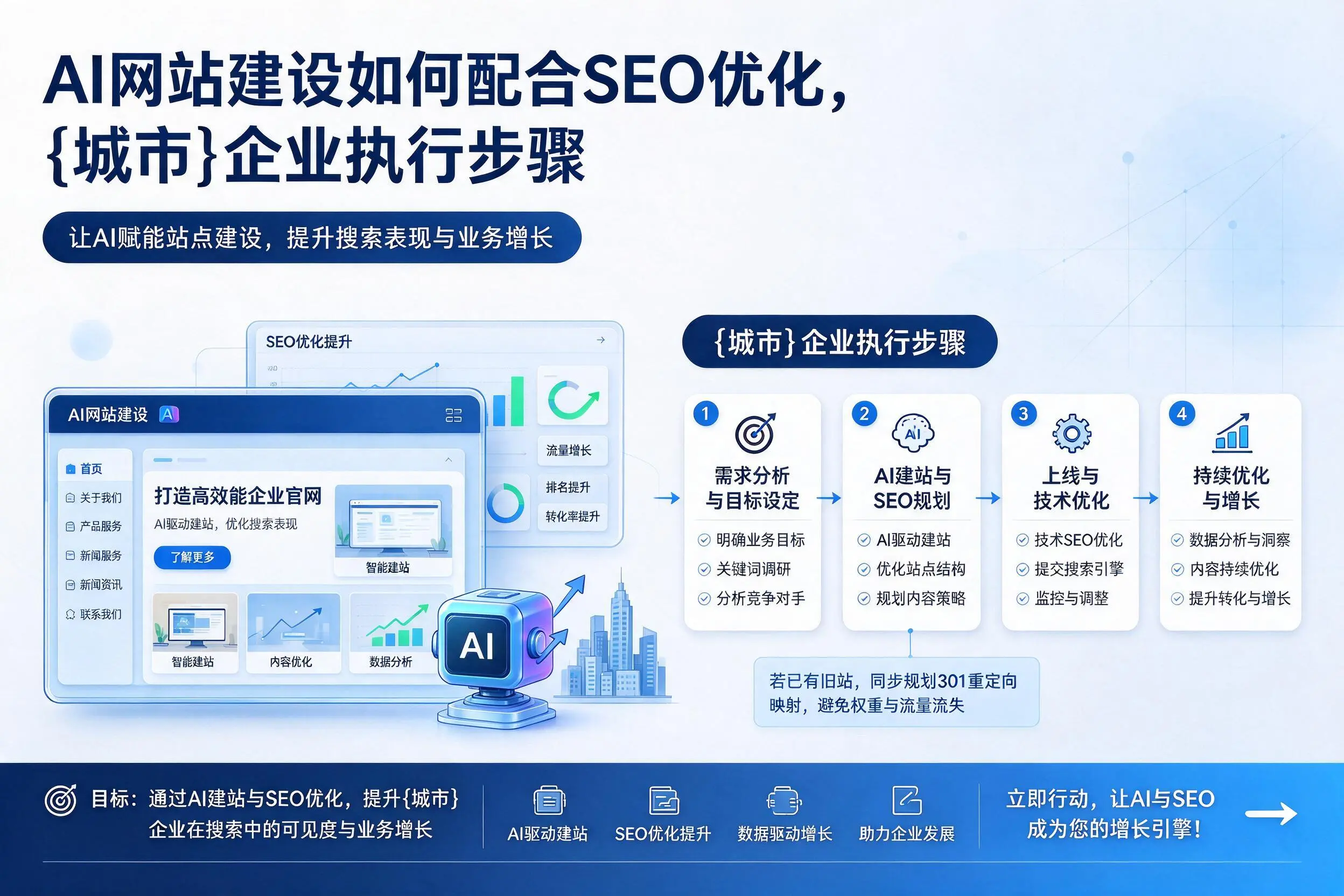 AI网站建设如何配合SEO优化，漳州企业执行步骤